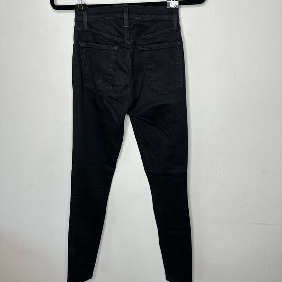 J Brand Steph Shep Charcoal Black High-Rise Laced Up Skinny Jean Vendetta 25 - Picture 8 of 16